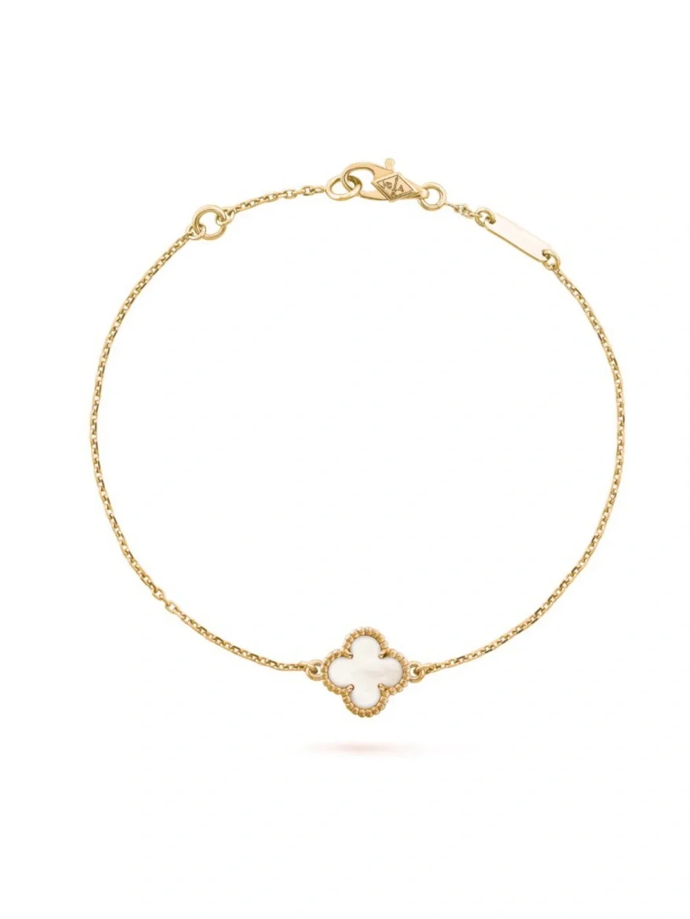 Gold  Bracelet with White Pearl 9 mm motif